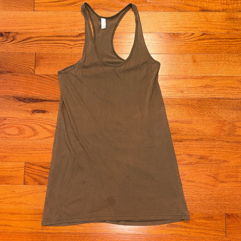 American Apparel Brown mini Racerback tank dress Small